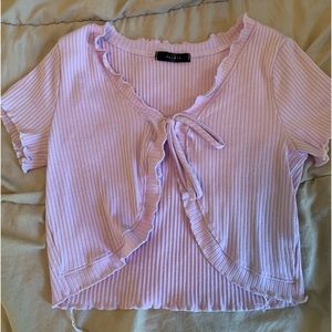 ribbed purple tie cover up